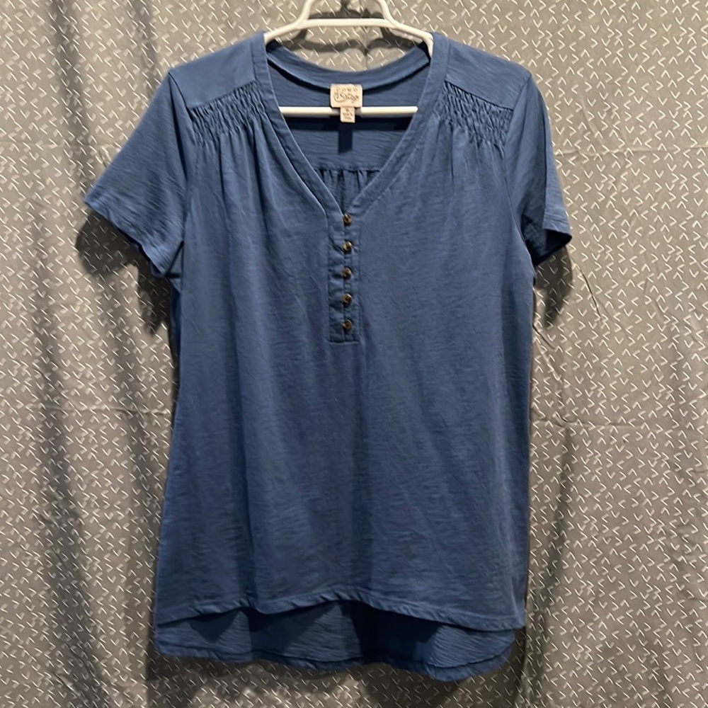 Como Vintage, blue tunic top, XL